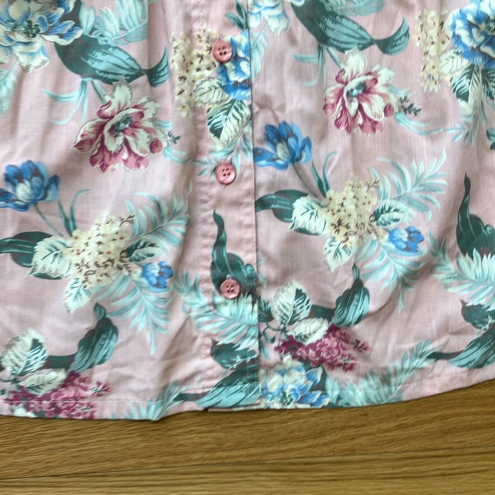 Vintage Jantzen Pink Floral Button-Front Skater Skirt 1X - Picture 4 of 6